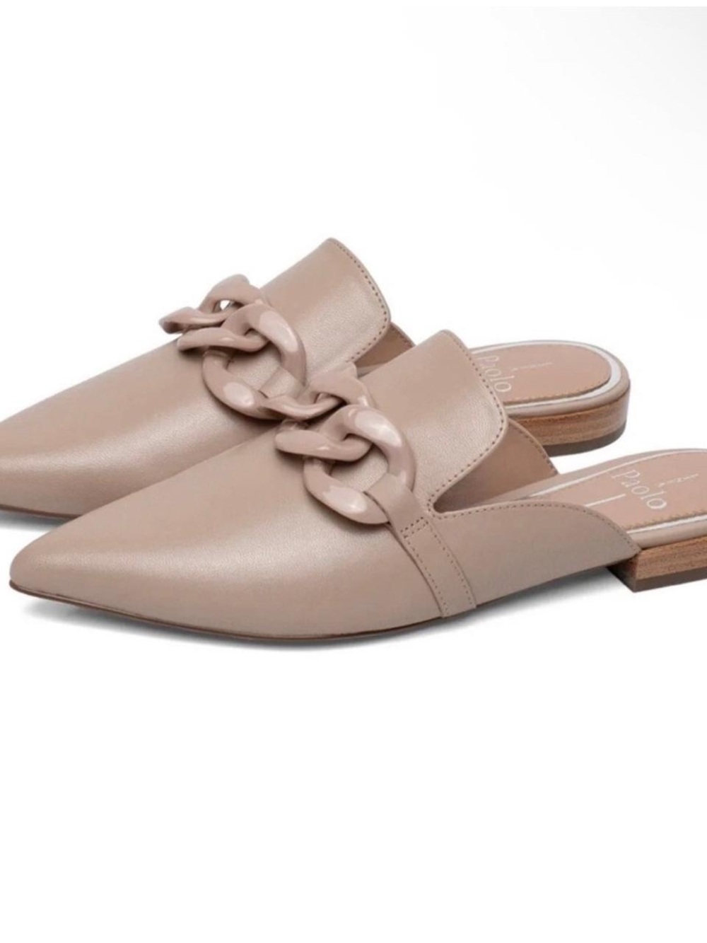 Linea Paolo Adora Mule Flat Nude Tumbled Leather 9 - Picture 3 of 6